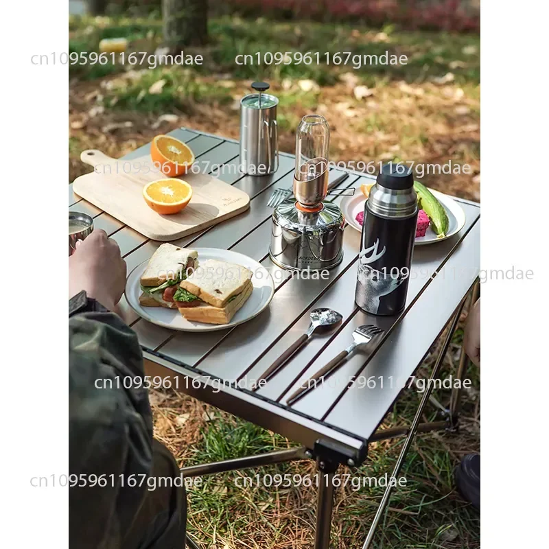 Outdoor Portable Folding Table Camping Egg Roll Table Home Driving Aluminum Alloy BBQ Picnic Table