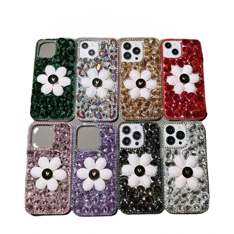 

Rhinestone Phone Case for Women, Flower Decor, Luxury Fashion Case, for Samsung, A70S, A22, A32, A52, A71, A51, A72, A73, A53