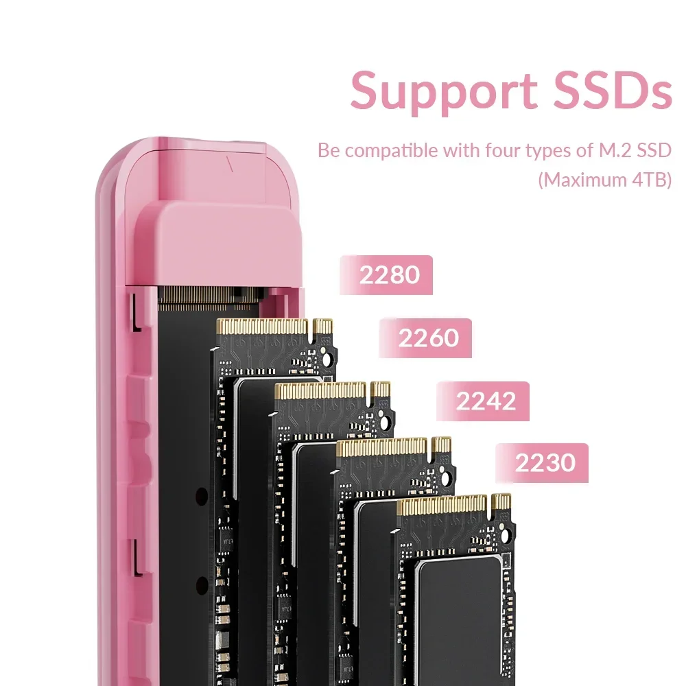 PHIXERO penutup SSD NVMe M2 tren baru 6Gbps 10Gbps USB 3.2 Gen 2 casing SSD tipe C M.2 UASP mendukung tidur cerdas untuk PC Laptop