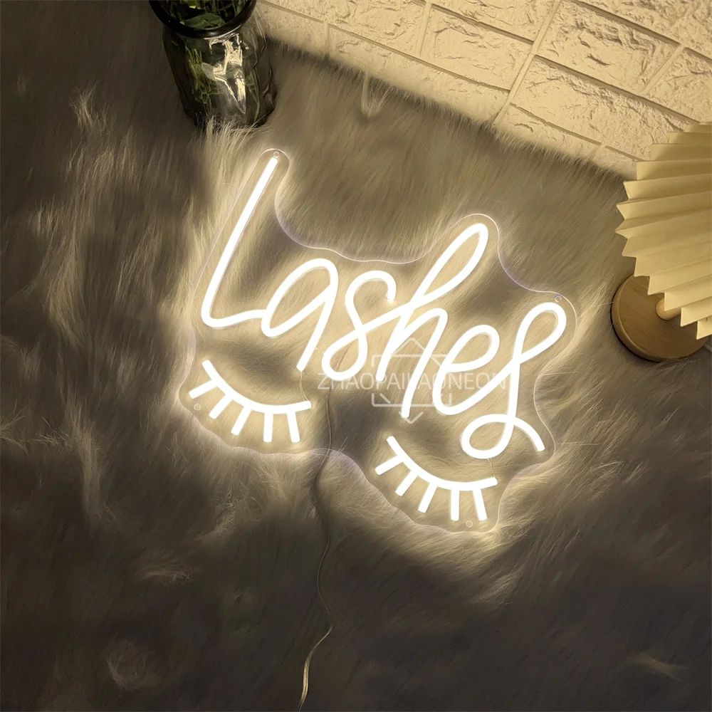 Lashes Neon Led Sign Beauty Solon Lash Shop Wall Art Room Decor Neon Lights USB Lash Room Decoration LED Business Light Signs