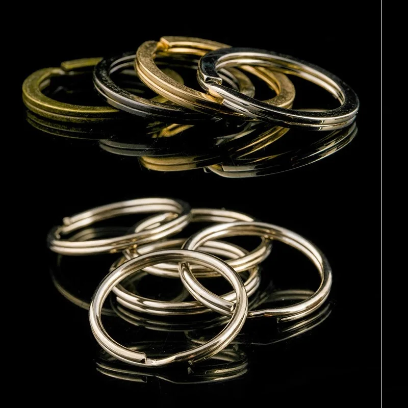 Car Key Rings Round Flat Line Split Rings Keyring For Jewelry Making Polished Keychain DIY Findings