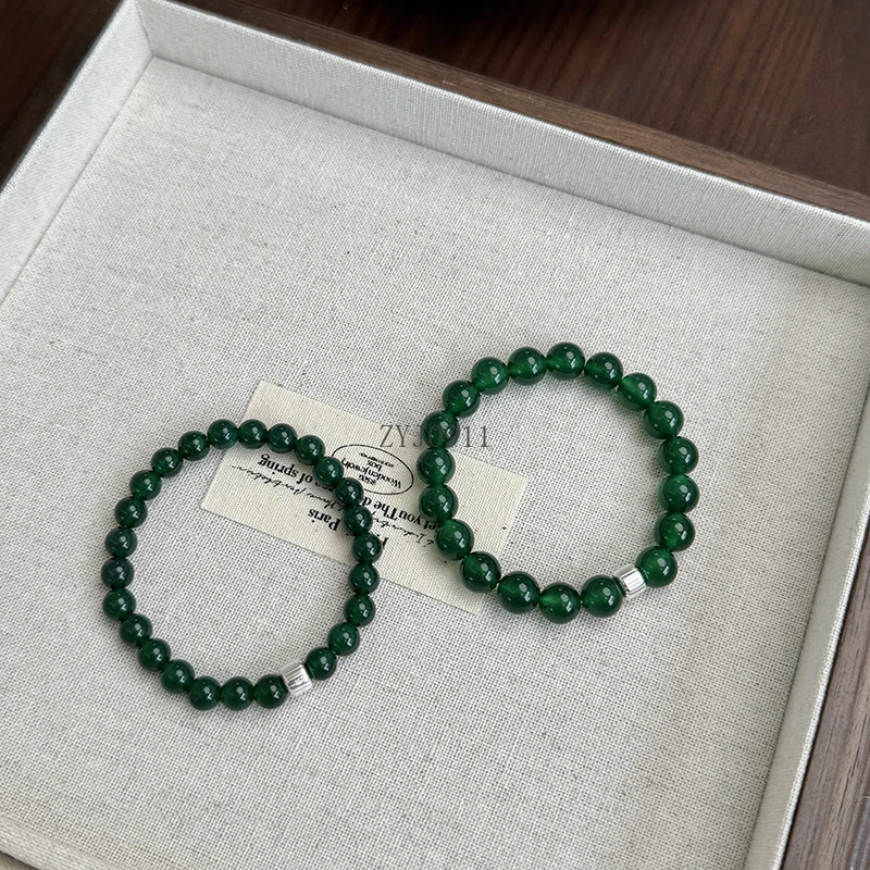 جديد الصينية تبييض مزاجه العقيق الأخضر الفضة الاسترليني سوار ضوء فاخر رائعة المتخصصة سوار على الطراز الوطني