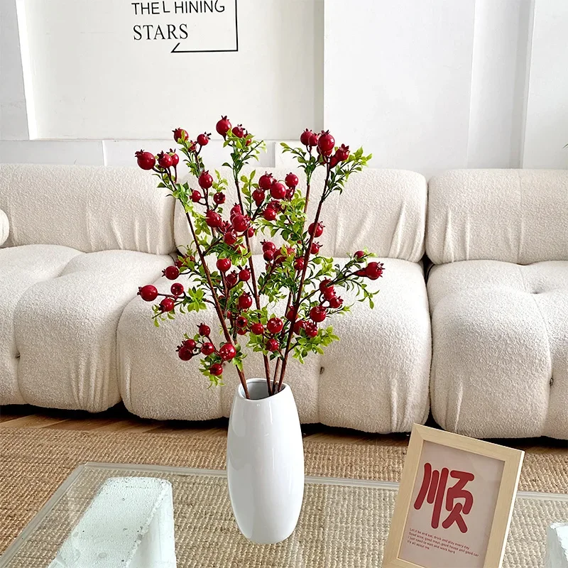 

Pomegranate Decor Green Home Décor Lifelike Floral Picks Artificial Floral Picks Rosehip Picks Hawthorn Fruit Branch Berry