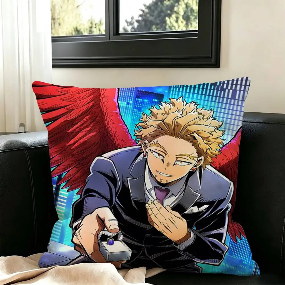 BNHA Hawks MHA  Square Double-Sided printed Pillow Case Bedroom Bedside Pillow Sofa Cushion Cover