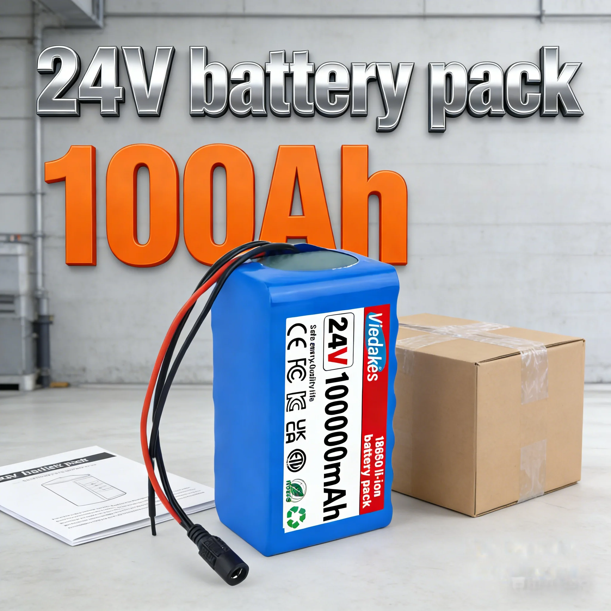 

New 24V 100Ah 7S3P lithium battery:suitable for drill, Electric wheelchair,E-toy car,4000+ Cycles，large capacity+light weight