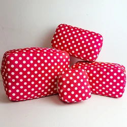 Travel Cosmetics Storage Bag Nylon Red and White Dots Toiletry Storage Pouch Organizer Birthday Party Wedding Bride Gift Bag