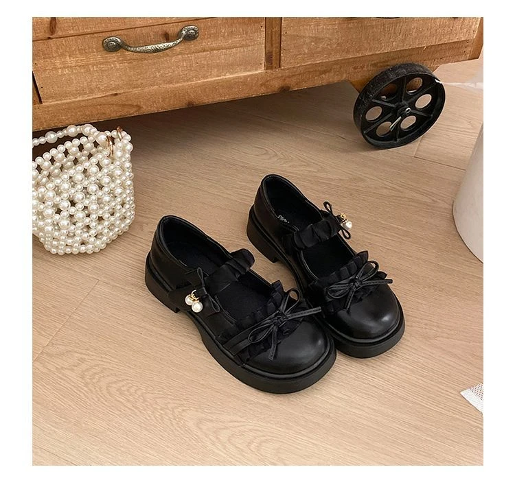 Neue Mary Janes Loafers mit klobigem Absatz, süße Schleifen-Schuhe für Damen, lässige Schuhe im Preppy College JK-Stil für Mädchen – Detail 20