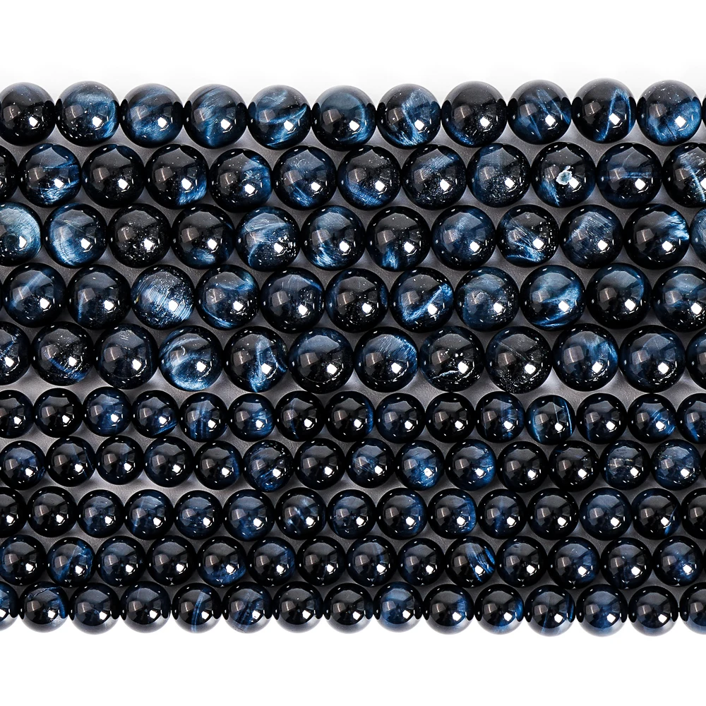 

Natural Stone Blue Tiger Eye Beads Gemstone Loose Beads Round Shape Size Options 6/8mm for Jewelry Making