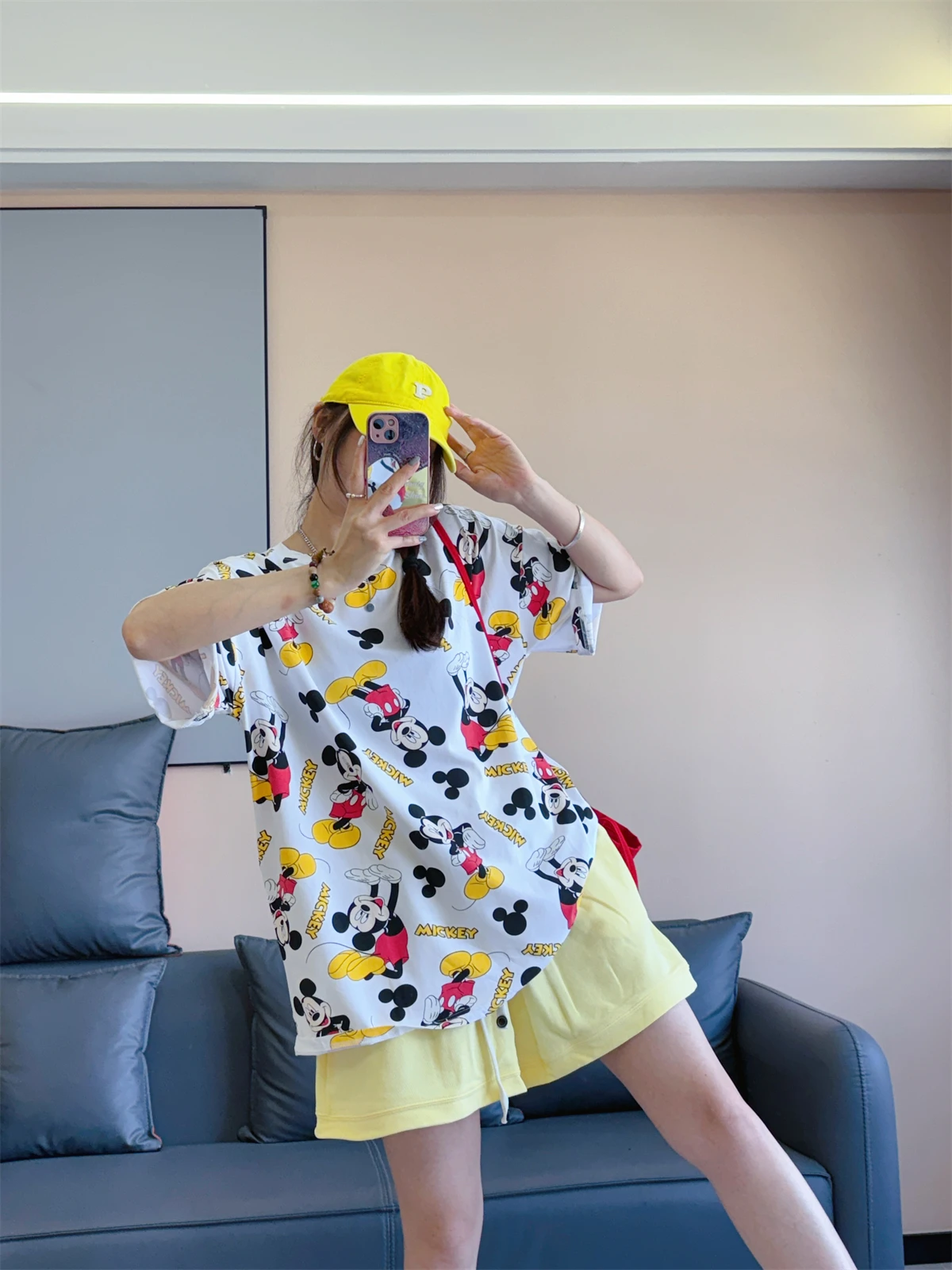 Verão novo algodão de manga curta camiseta feminina design sentido impressão dos desenhos animados médio e longo de manga curta camiseta branca