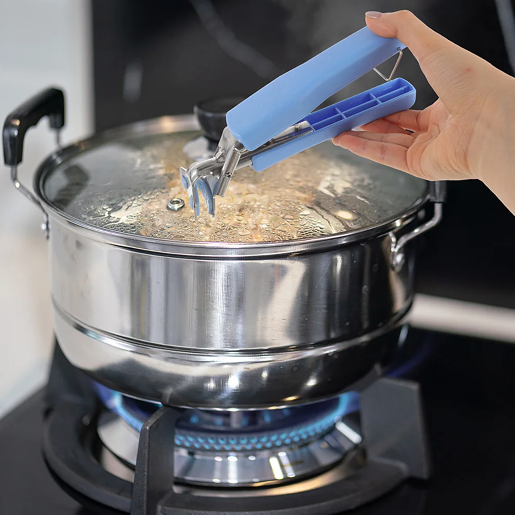 

2Pcs Stainless Steel PP Hot Plate Lifter Anti-Scald Clip Portable Kitchen Plate Gripper Pot Holder Camping Tableware Clip