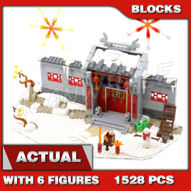 

1528pcs Chinese Traditional Festivals Story of Nian Lunar New Year Chun Lian 66005 Building Block toy Compatible With Model