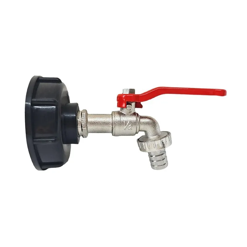 3pc/set IBC Outlet Tap with 3/4 Inch Connector - Suitable for Most IBC Containers - EU Standard Outdoor Faucet for Water Tanks