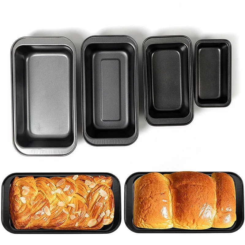 LMETJMA Nonstick Baking Bread Loaf Pan Carbon Steel Toast Bread Pan Tin Kitchen Rectangle Bakeware for Brownies Meatloaf JT233