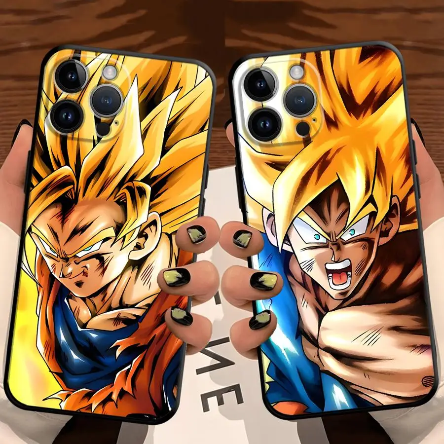 Dragon Ball Super Saiyajin Schwarze weiche Handyhülle für iPhone 7 8 15 16 14 Plus 13 12 11 17 Pro Max XS Max XR 17Air