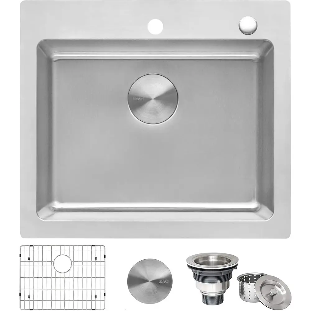 

23 x 20 Single Bowl Drop-In Bar Prep Sink, 16 Gauge Stainless Steel