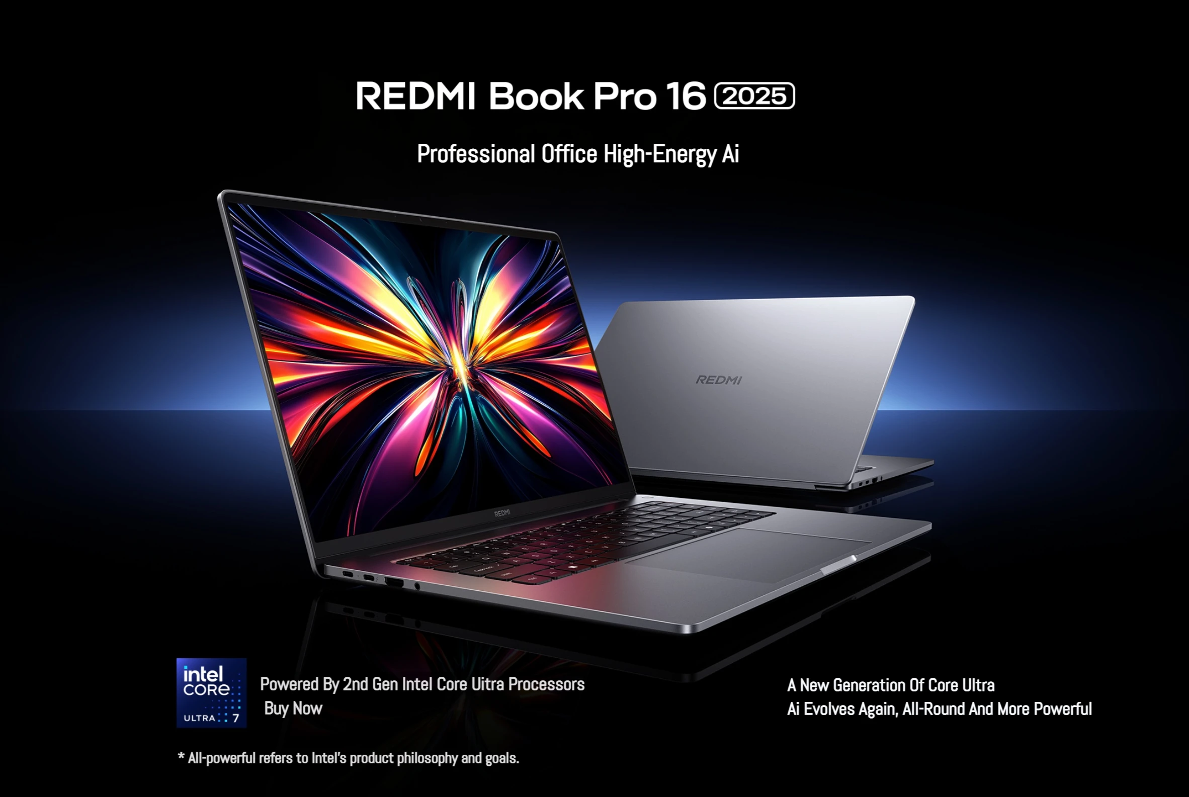 Xiaomi REDMI Book Pro 16 Laptop Ultra 7 Ultra 5 X7 Intel Arc Graphics 32GB LPDDR5X 1T SSD 16-inch 165Hz 3.1K /3.2K Screen