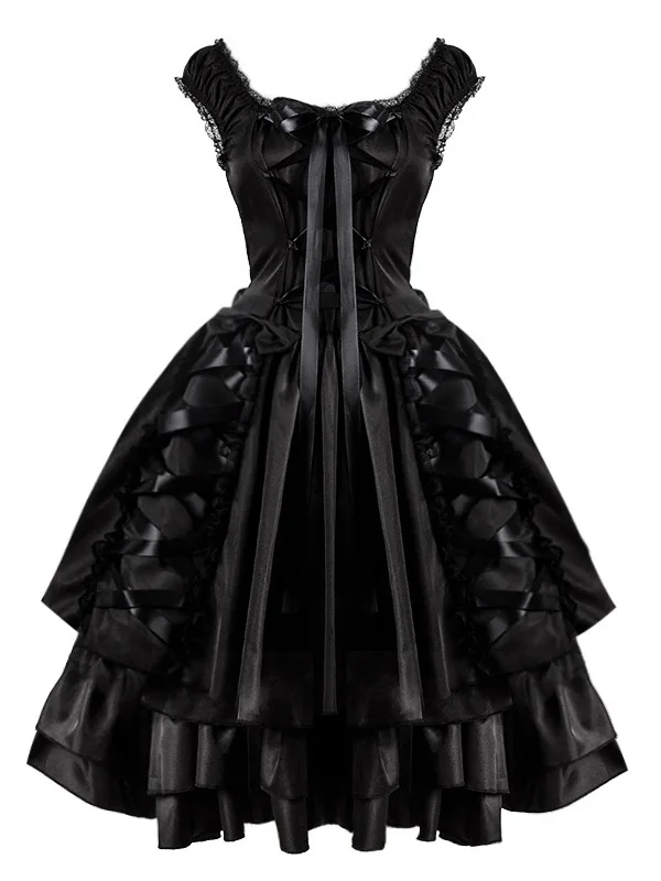 

Black Lolita Dress Halloween Cosplay Costume Lace Evening Gown Women's Traditional Chinese Ethnic Style Stage Performance Dress