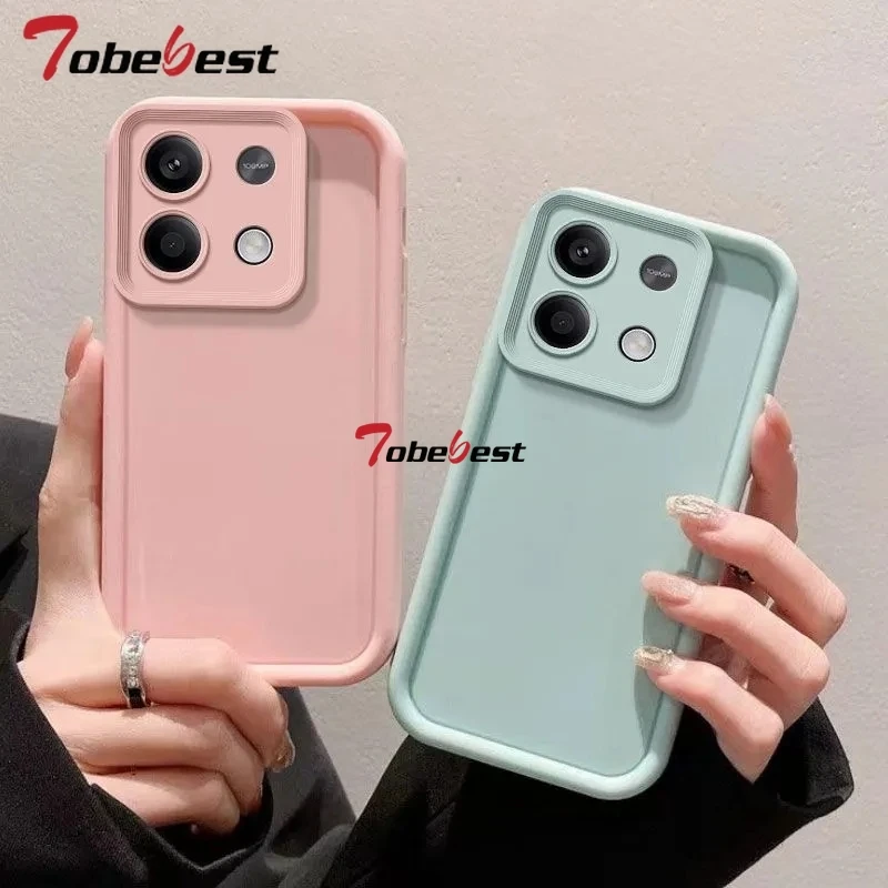 Solid Color Camera Lens Silicone Case for Xiaomi Redmi Note 14 13 12 11 11S 10 10S 9 8 7 5 Pro Plus 4G 5G Funda Back Cover