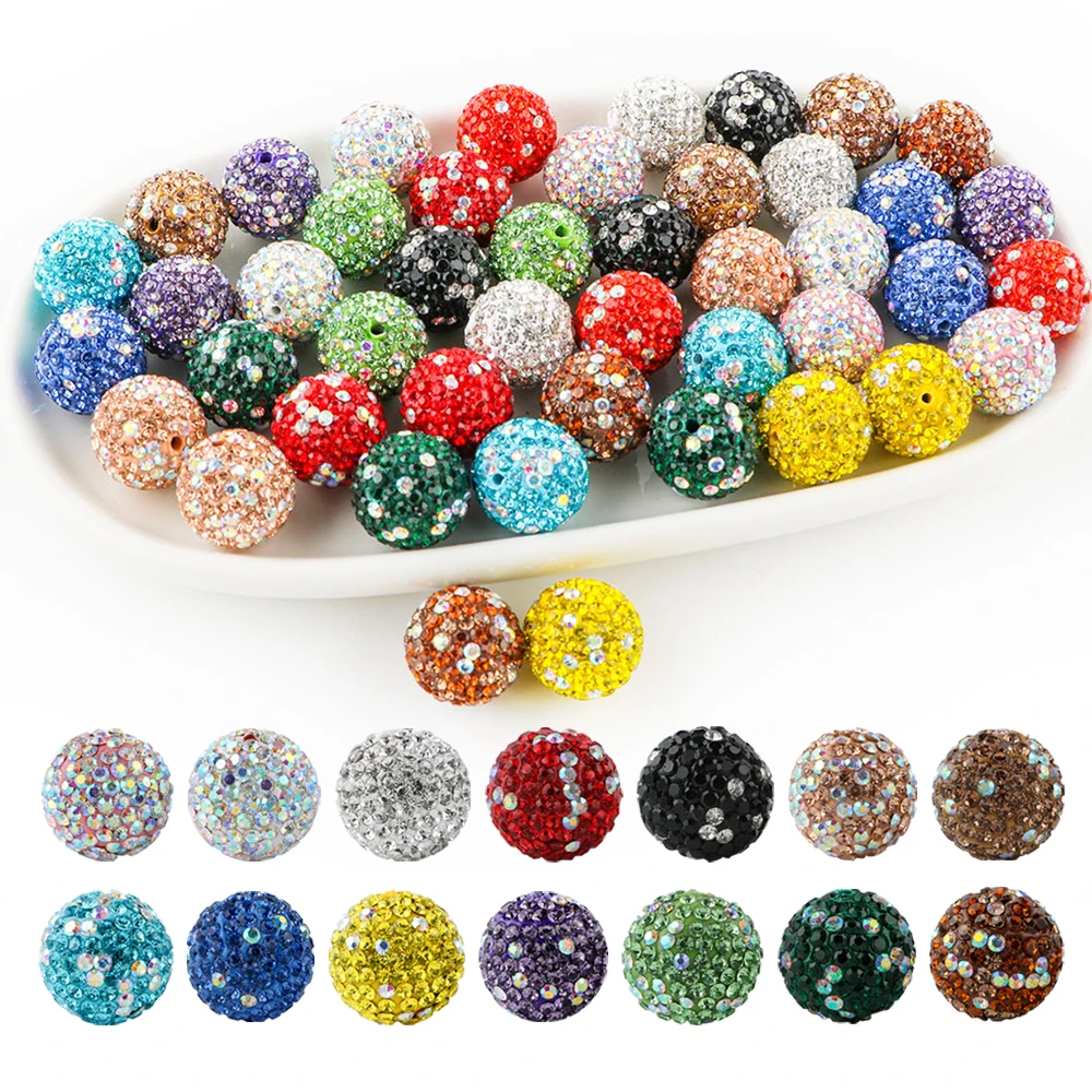 5 ~ 15 Pz 16mm Strass Colorati Perline Acriliche Per Gioielli Fatti Alla Moda Argilla Shamballa Perline Braccialetto FAI DA TE Accessori Del Pendente