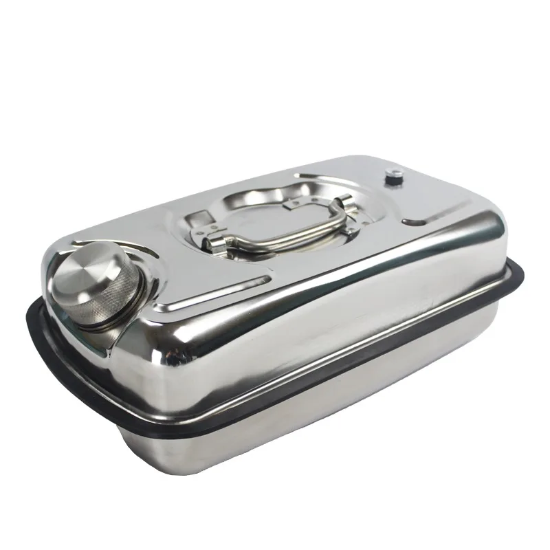 Thickened Horizontal 304 Stainless Steel Storage Can 5/10/20L Portable Refueling Backup Container