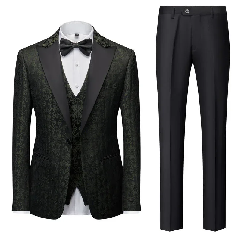 

XX451European groom trendy fashion jacquard stage costumes