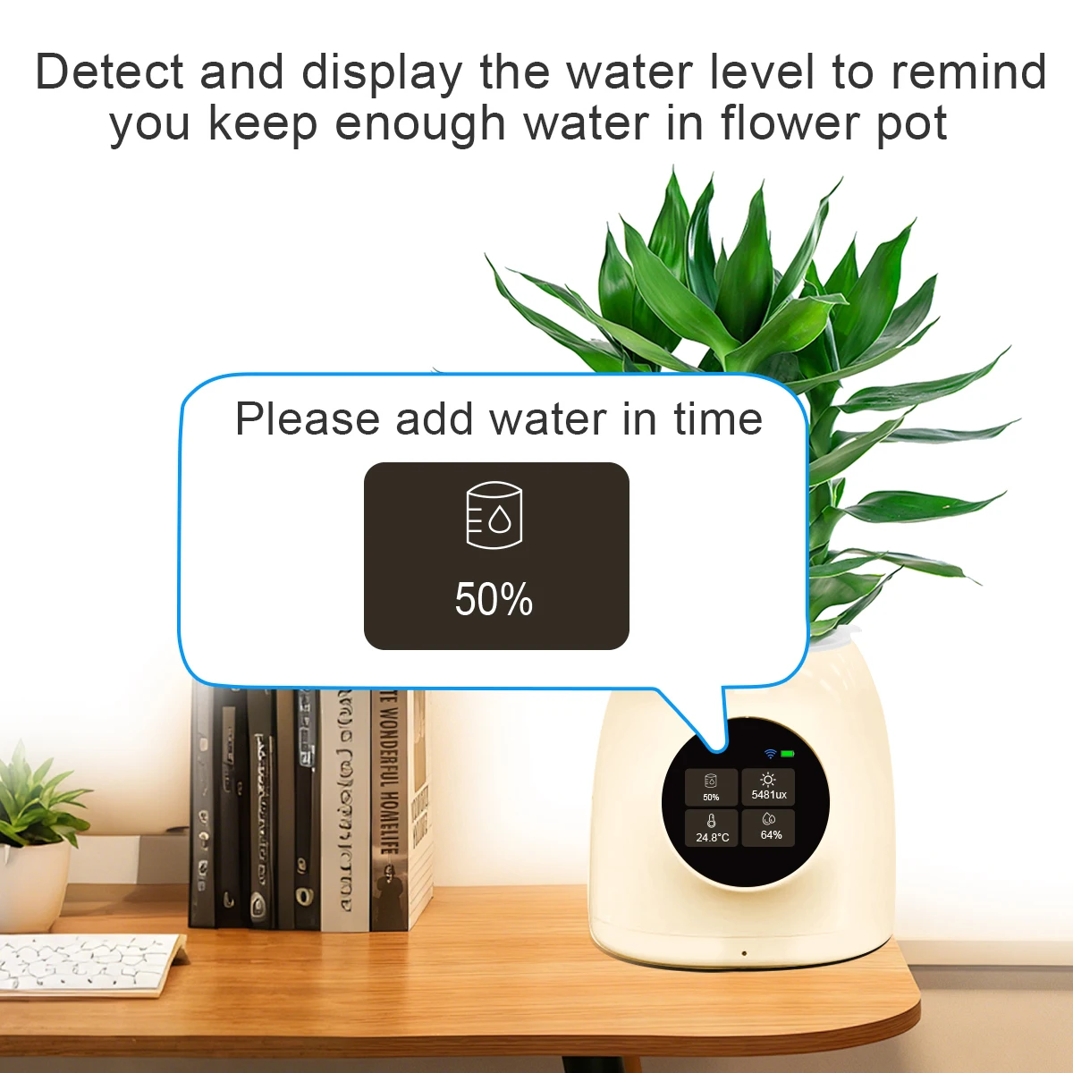 LINCUKOO Tuya Smart AI Blumentopf Gen1 Desktop WiFi-Pflanzgefäß, Erweiterte KI-Sprachsteuerung mit ChatGPT Gemini Tuya Geräteverknüpfung – Detail 3
