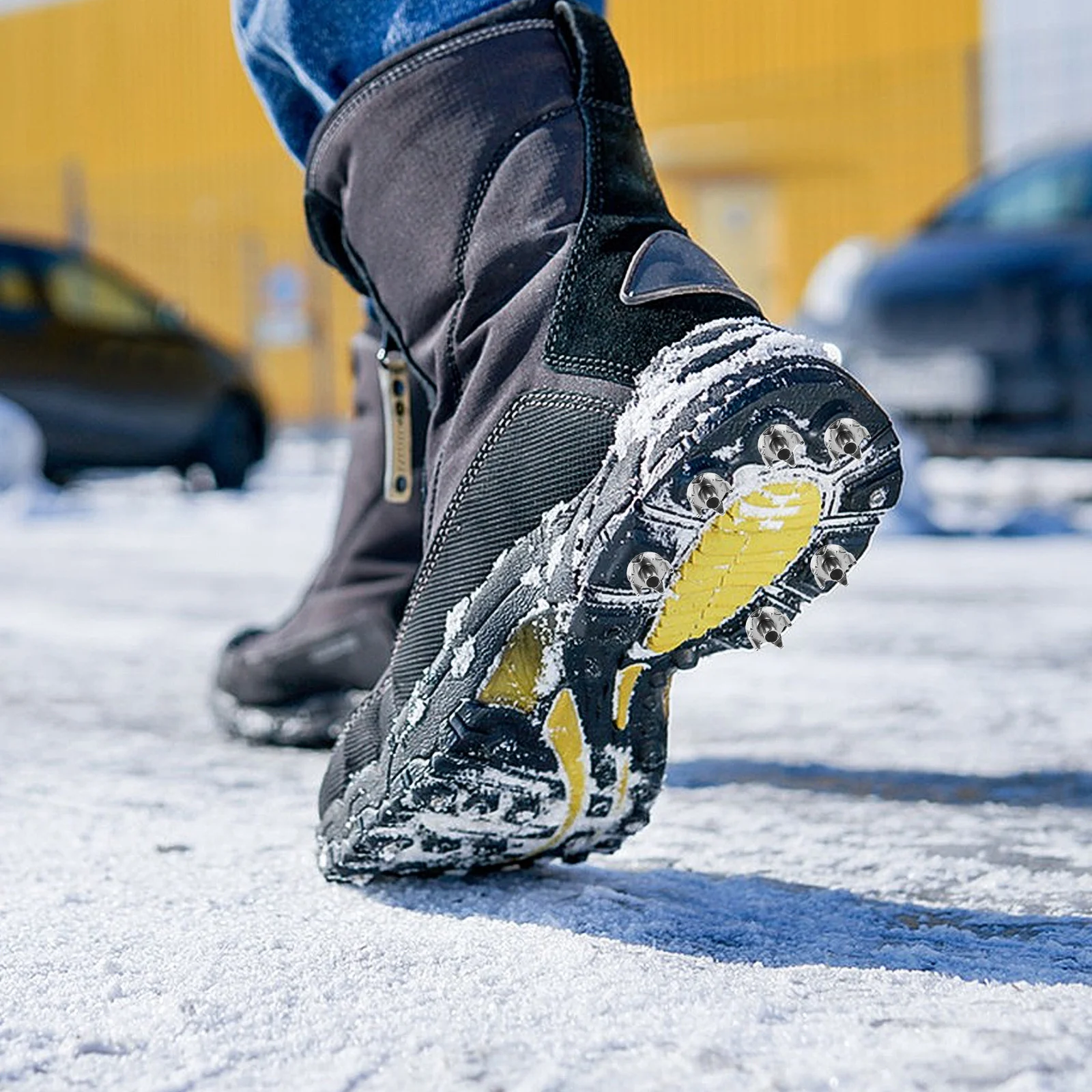 

50Pcs Anti-Slip Shoe Spikes Stainless Steel for Snow Ice Footwear Traction Cleats Boot Skid Non Slip Traction Cleat