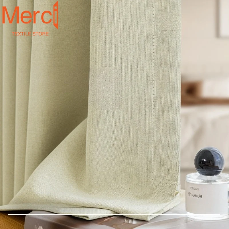 Double Sided Fine Linen Curtains with High Blackout Same Color on Both Sides Curtains for Living Dining Room Bedroom Custom Size