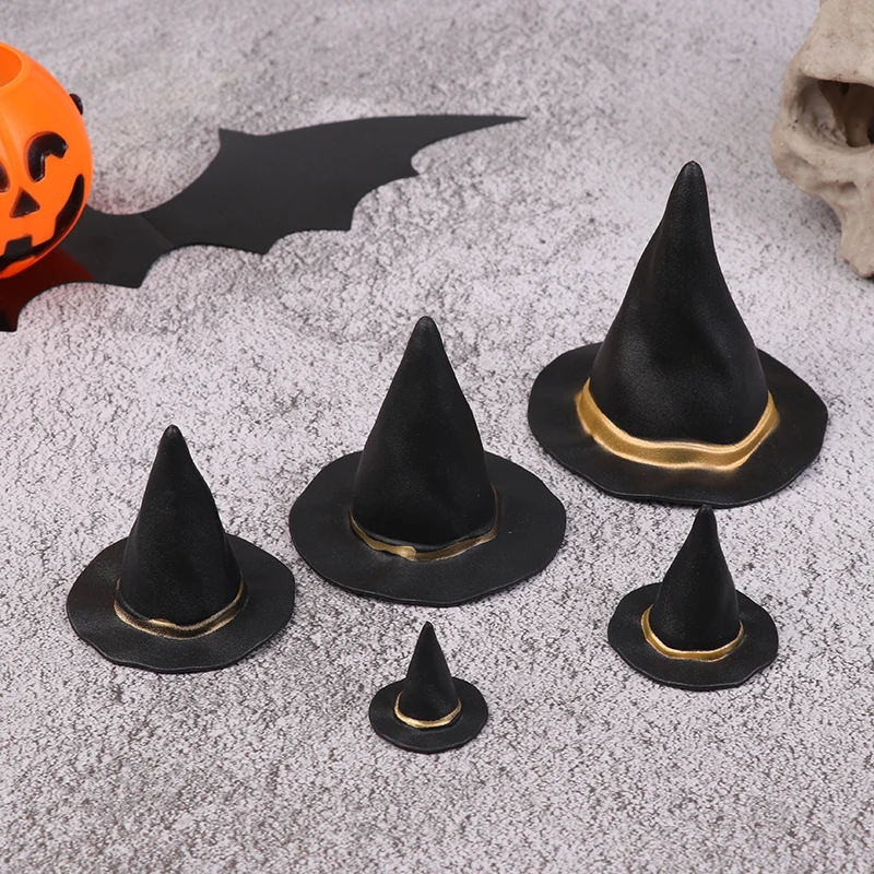 6/10 Stuks Vilten Doek Kleine Hoeden Ornament Cover Miniatuur Heksenhoed Kleine Hoeden Voor Taart Decor Halloween Decoratie speelgoed