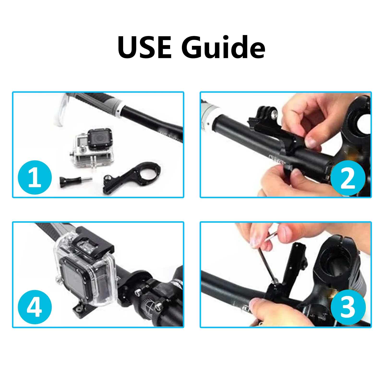 Aluminum Bike Bicycle Motorcycle Handlebar Mount Holder for Gopro HERO11 10 9 8 7 6 5 4 3/2/1 HD Camera Accessories