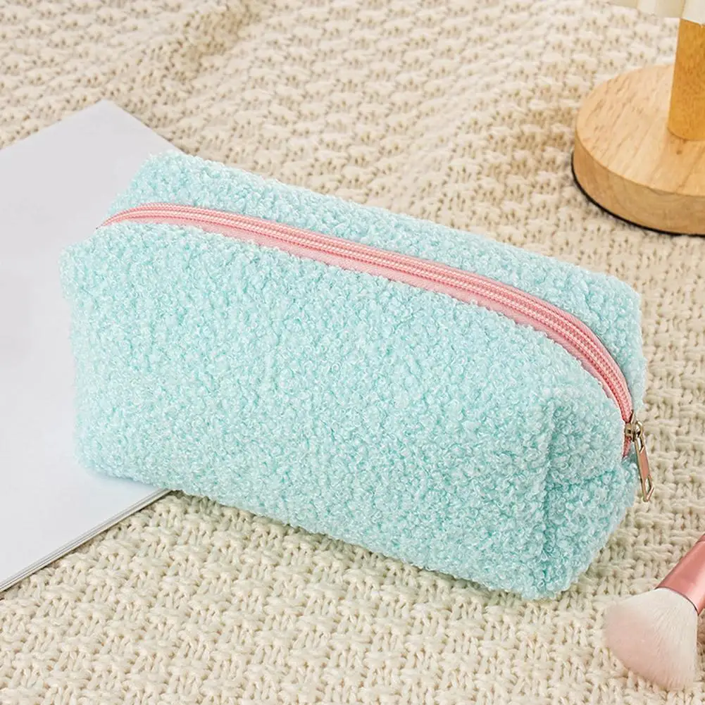 الصلبة اللون أفخم حقيبة مستحضرات تجميل لطيف سستة كبيرة حقيبة مستحضرات التجميل السفر المحمولة حقيبة أدوات الزينة أفخم حقيبة أقلام أكياس تخزين الموضة