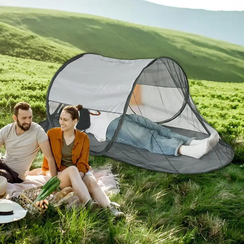 1 Person Pop Up Tent Foldable Screen Room Portable Camping Screen Shelter Single Person Boat-Shaped Screen Tent With Floor For