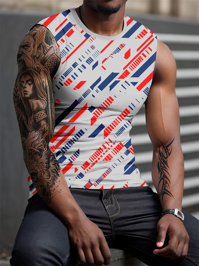 3D Print Outdoor Men Tank Top Street Simple Casual Comfort Gym Clothing Men Summer High Quality Harajuku Sleeveless T-shirt Vest