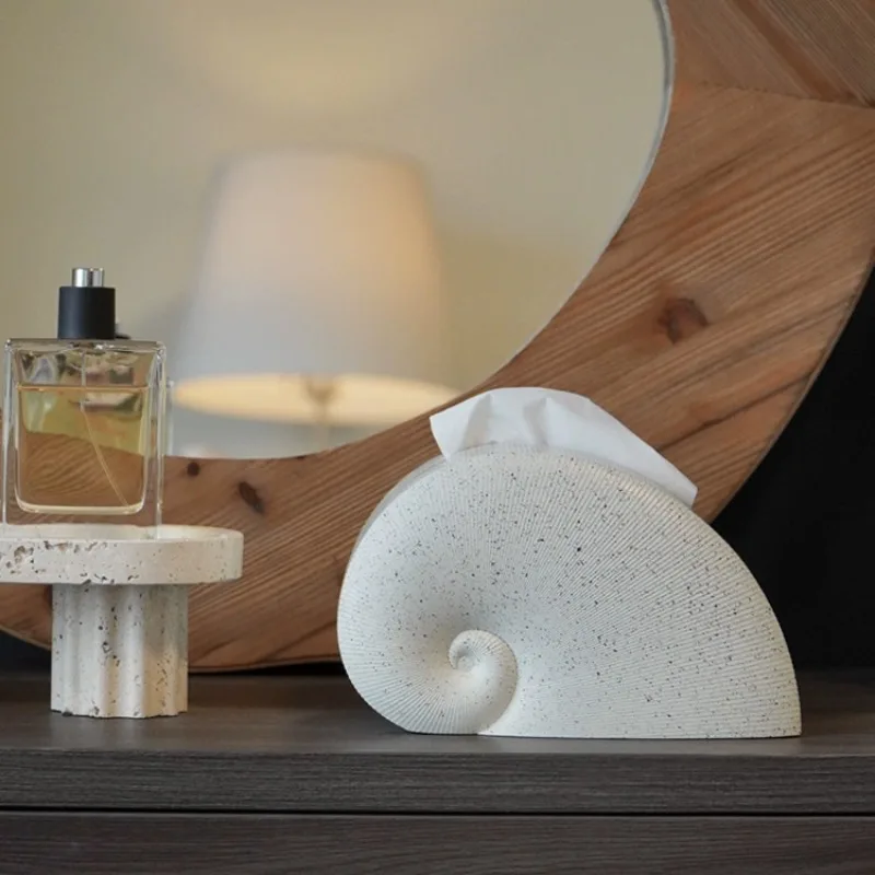 

Nordic style creative conch tissue box model room living room indoor entrance pumping carton art advanced desktop ornament