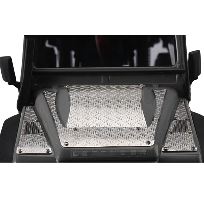 غطاء محرك السيارة المعدني الصلب لوحة التزلج ورقة الزخرفية كمية مصبغة ل Traxxas TRX4M المدافع 1/18 RC اكسسوارات السيارات ، أسود #2