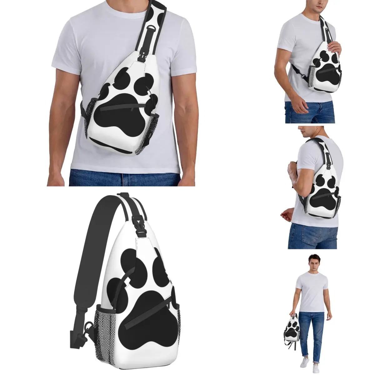 Hunde pfote Französisch Bulldogge Cartoon kleine Schulter tasche Brust Cross body Schulter Rucksack Wandern Reise Tages rucksäcke Muster Pack