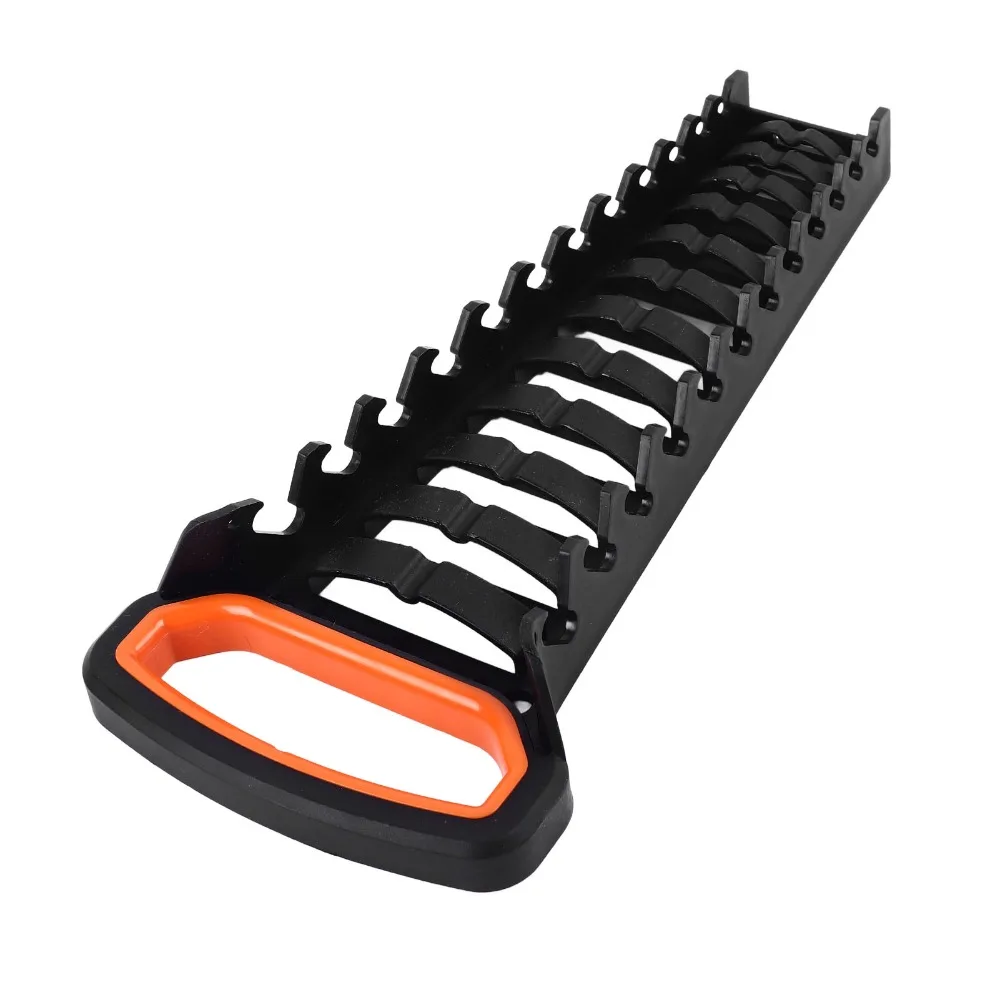 Spanner Storage 12 Slot Wrench Organizer Carrying Handle Wall Mounted Wrench Rack Ratcheting Design Tool Trays Professional Use