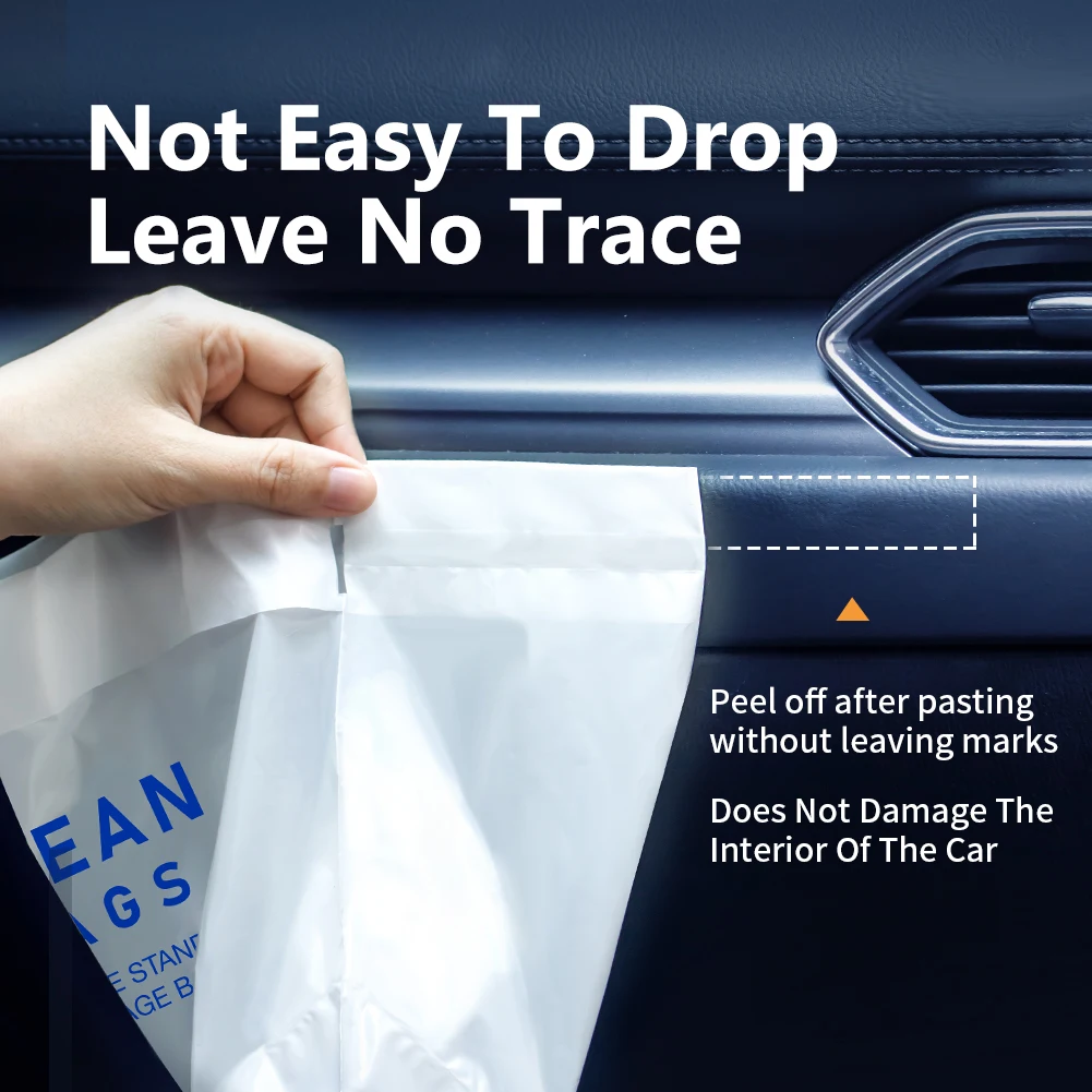 20 PCS Car Trash Bag Disposable Self-Adhesive Garbage Can for Auto Seat Back Hanging Trash Bag Office Kitchen Garbage Storage