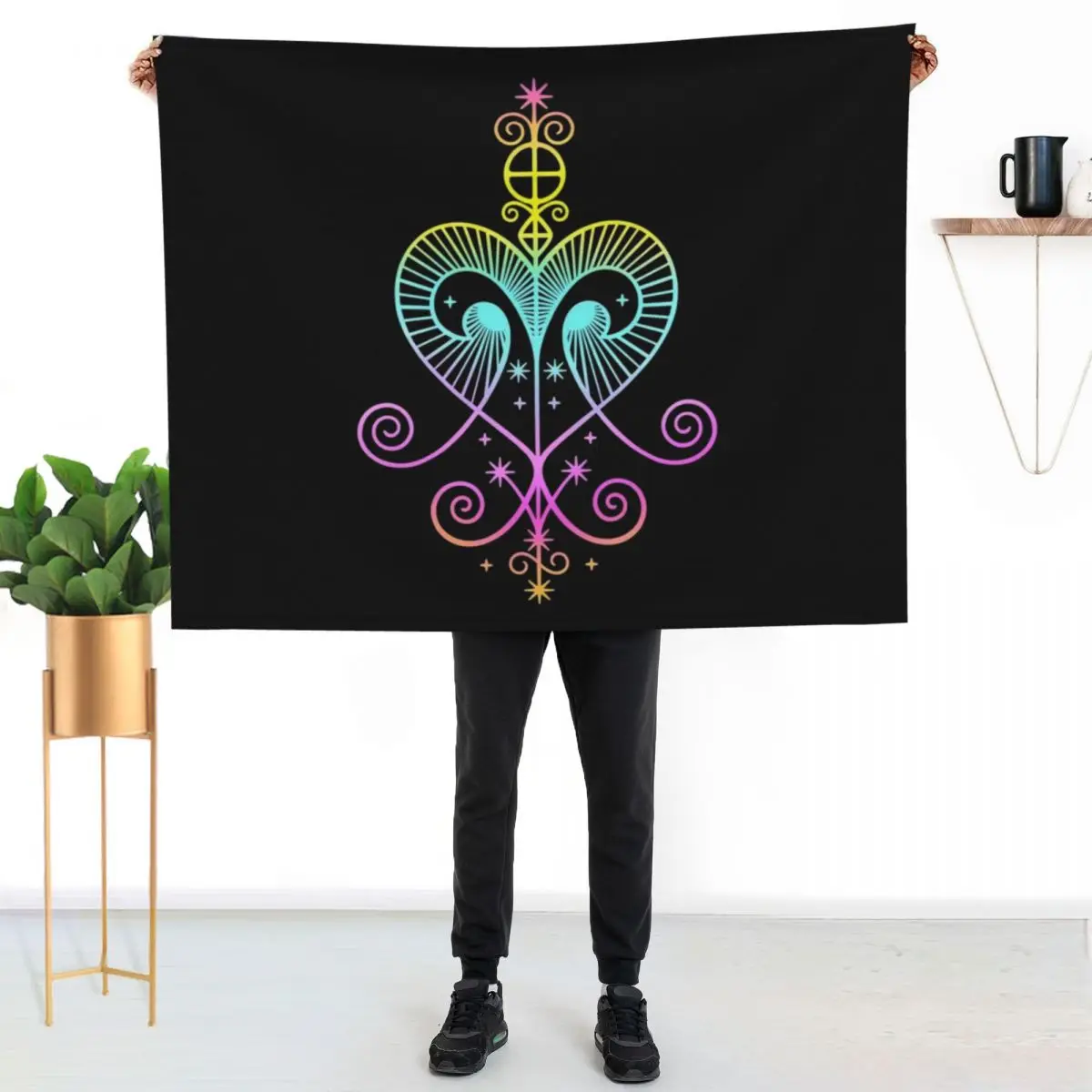 

Erzulie Freda veve Loa Voodoo Throw Blanket Soft Sherpa Fleece Warm Blanket for Winter