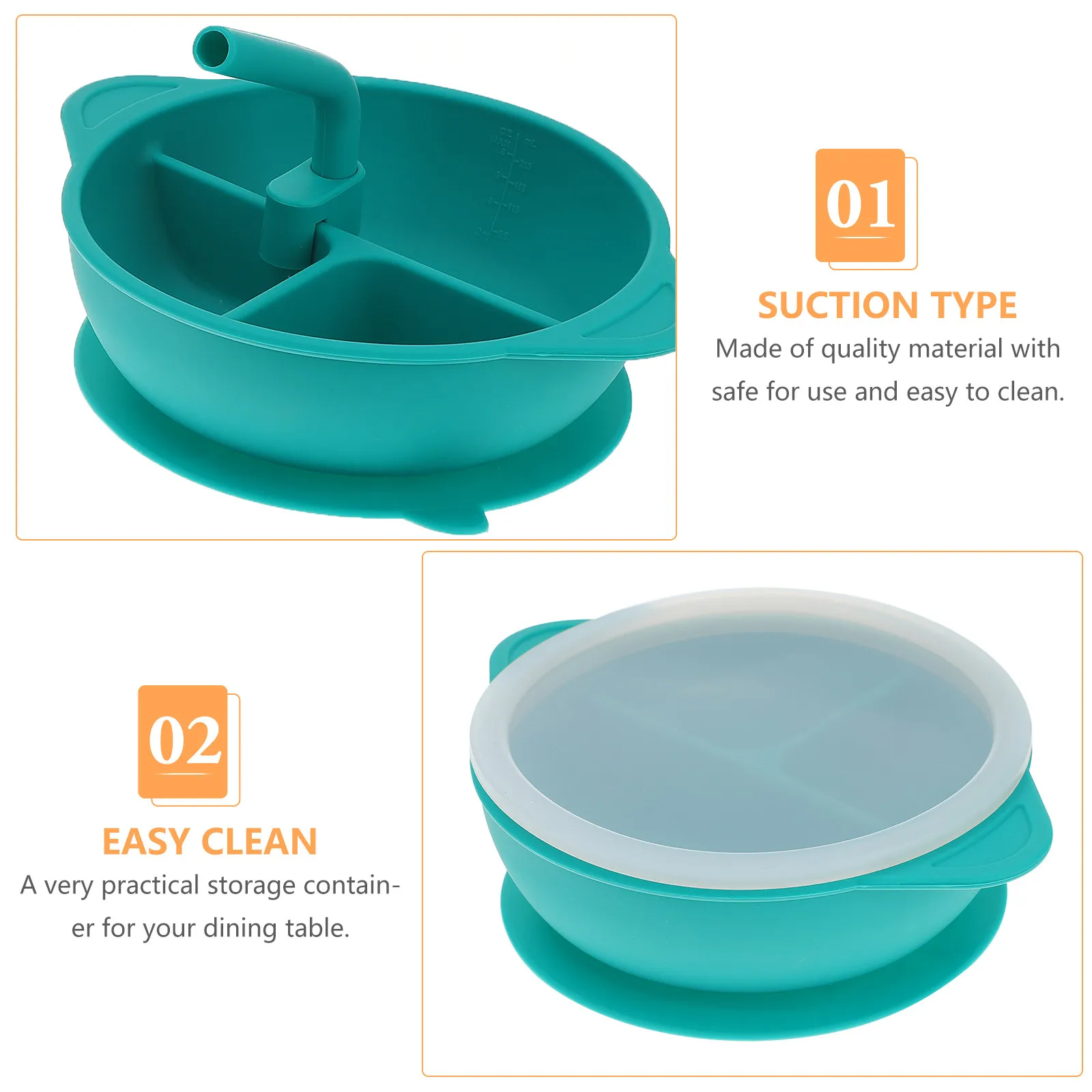 

1 шт. Детская силиконовая миска-непроливайка с присоской, премиум-класса, для кормления, легко моется, декоративная посуда, зеленая