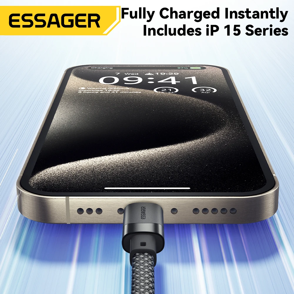 Essager Magnetic Suction Anti Winding 100W USB C To USB Type C PD Fast Charging Cable For iPhone16 15 MacBook Samsung QC4.0 Cord