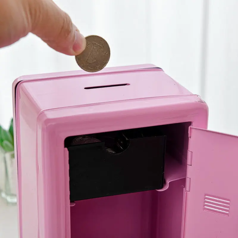 Household Insurance Box Vertical Mini Metal Safe Car Safe Key Insurance Cabinet Desktop Decoration Piggy Bank