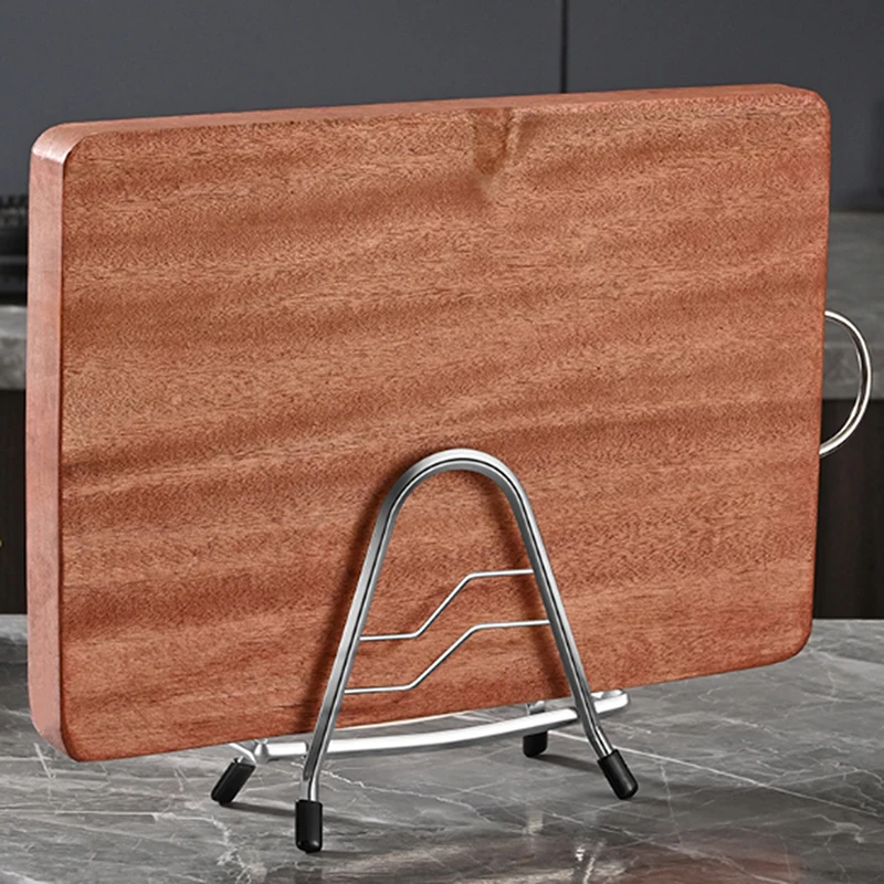 رف منظم المطبخ من الفولاذ المقاوم للصدأ للأواني وألواح تقطيع وتخزين الأطباق ورف خزانة قابل للتعديل وموفر للمساحة #4