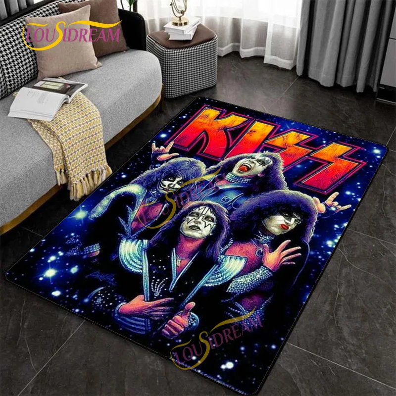 American Kiss Band Carpet, Living Room, Bedroom, Kitchen, Bathroom, Non-Slip, Music, Chair Mat, Corridor, Washable Door Mat