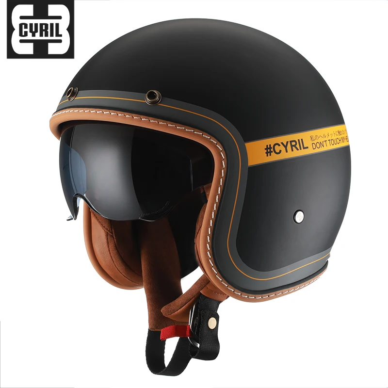 High quality ABS classic retro 3/4 open helmet,For Harley Davidson and Cruising Motorcycle Protective Helmets,Double D ring