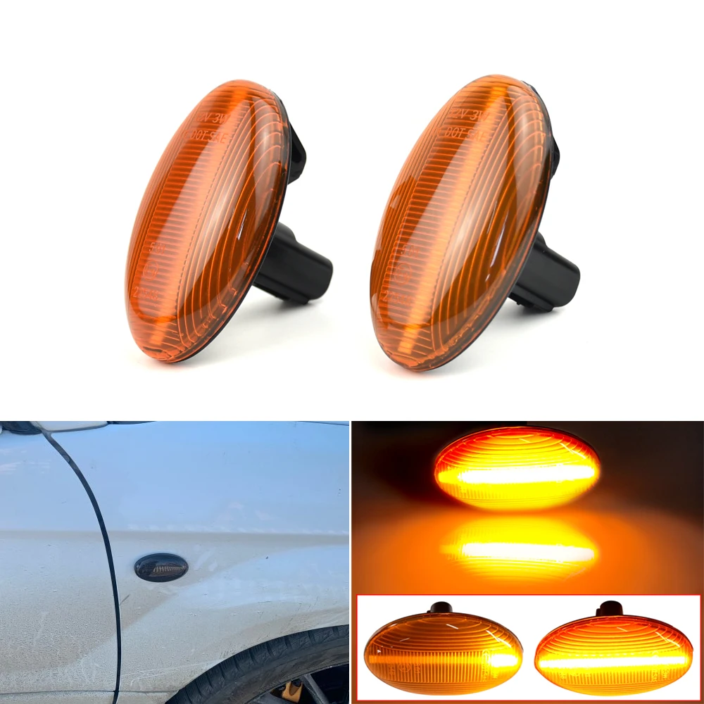 2x Dynamic LED Repeater Fender Side Marker Light Turn Signal Indicator Binker For Subaru Impreza WRX STI Liberty Forester