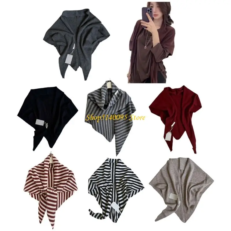 

DXAE зимний теплый шарф-шаль для женщин, мягкая шерстяная треугольная накидка, большой воротник, защита от холода, модный