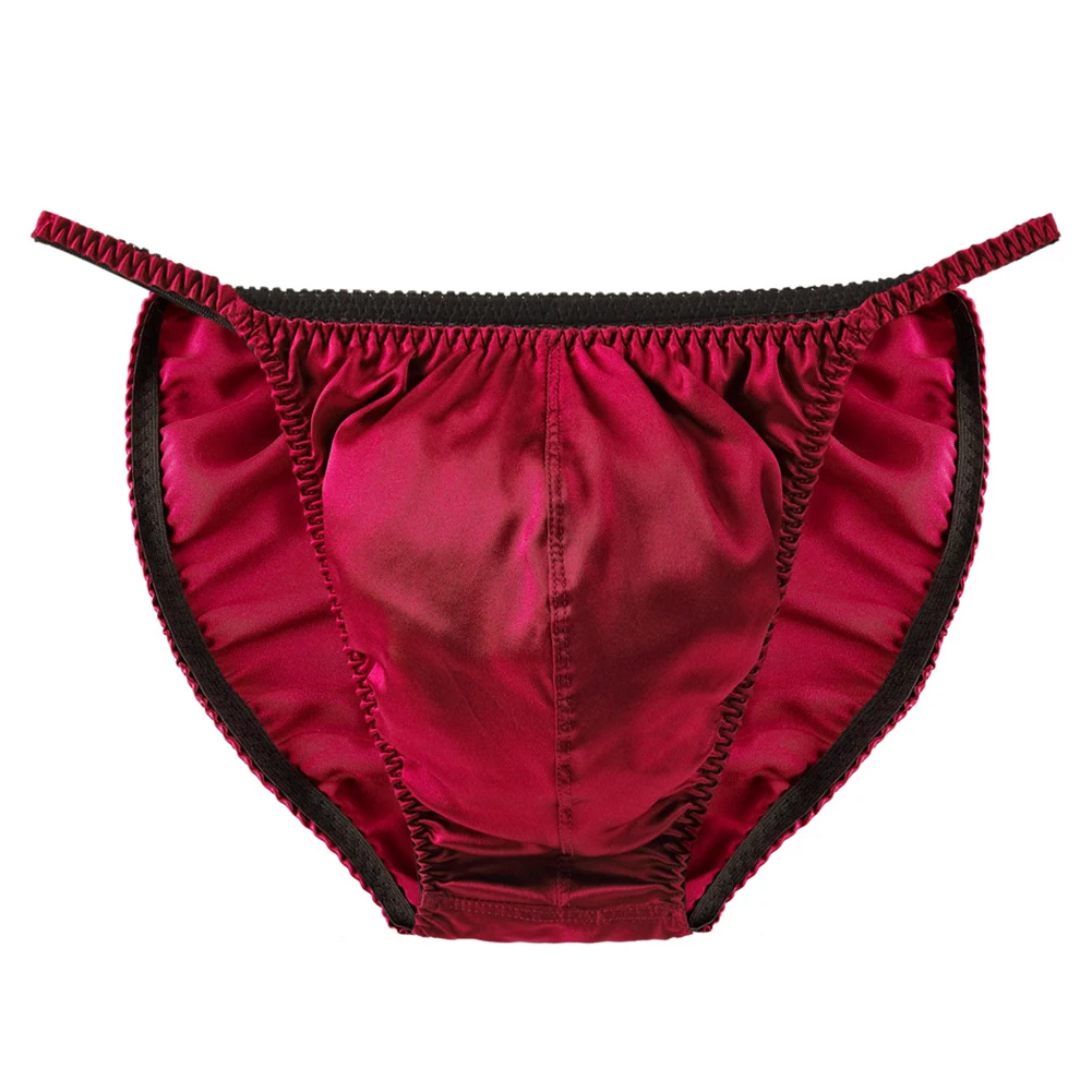 Sexy Mens Underwear Comfy Underwears Ice Silk Knickers Lingerie Underpants Low Waist Trunks Briefs U Convex Panties