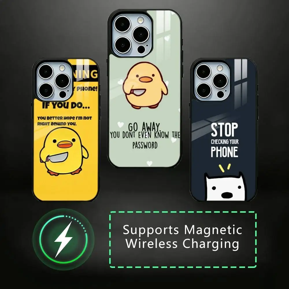 

Do Not dont Touch My Phone Case For iPhone17,16,15,14,13,12,11 Plus,Pro Allows magnetic wireless charging