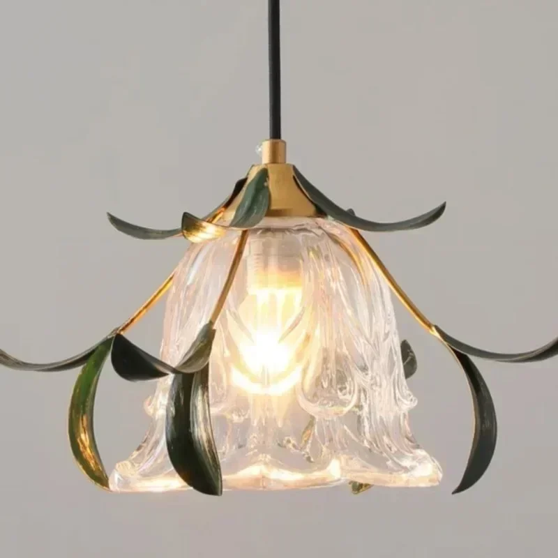 American Pastoral Chandelier French Creativity Flower Dining Room Bar Counter Bedroom Villa Home Decoration Pendant Lamp